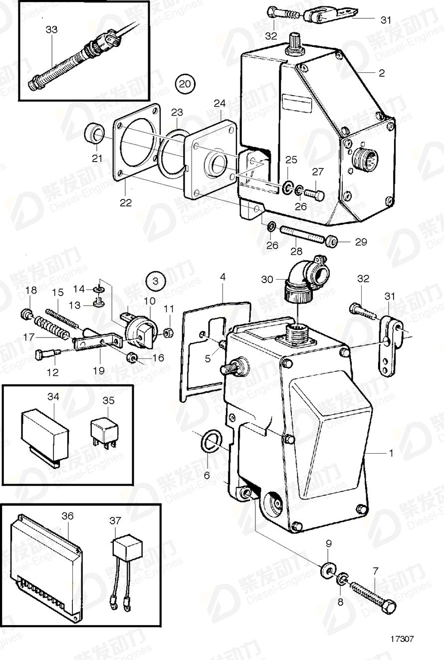 volvo penta Control unit 873979 Drawing volvo penta Control unit 873979 Drawing